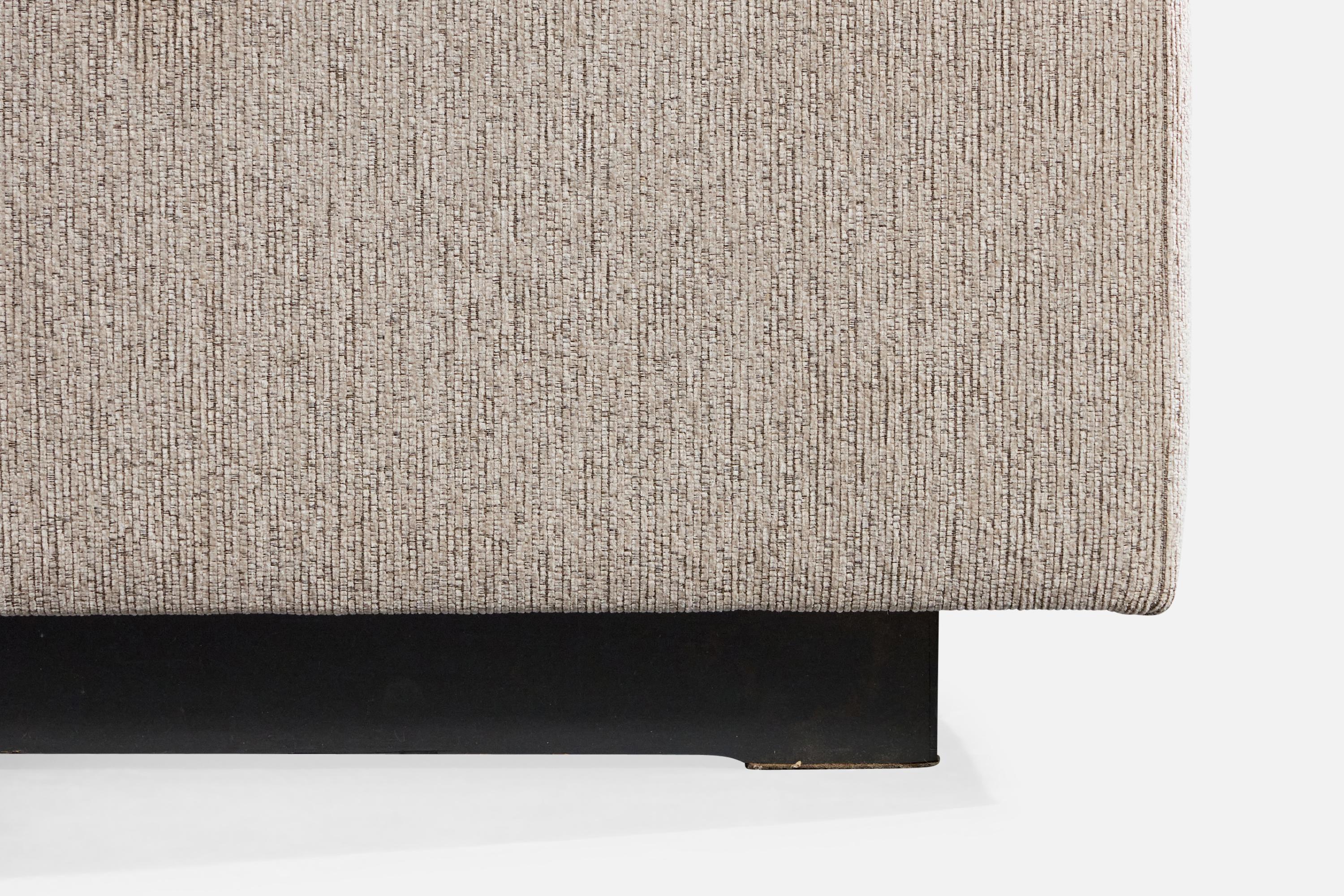 Jorge Zalszupin, Side Table, Fabric, Wood, Iron, Brazil, 1970s For Sale 1