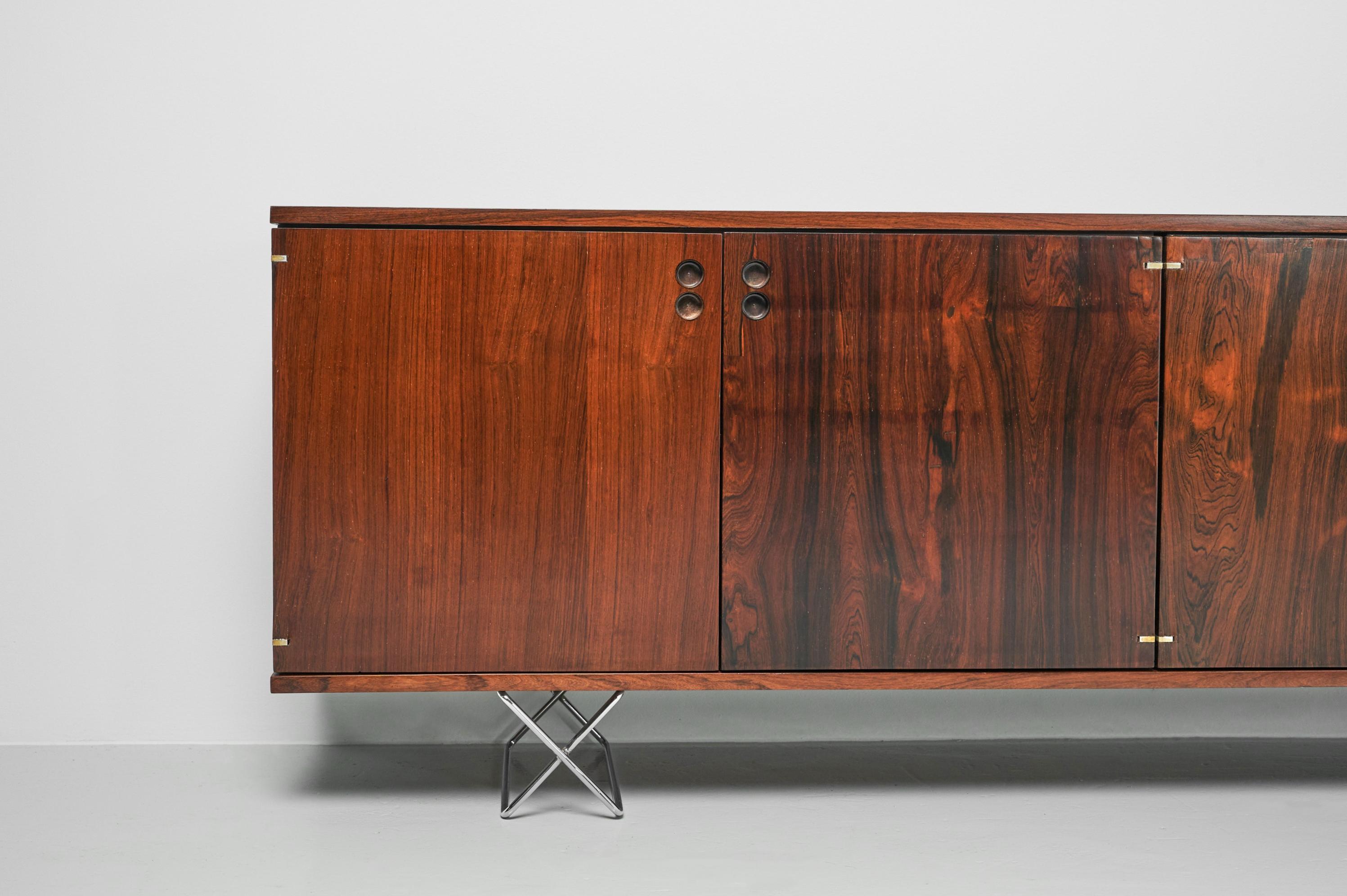Beautiful and sophisticated sideboard from the componivel series designed by Jorge Zalszupin and manufactured by his own company L'Atelier, Brazil 1959. Modular furniture by Jorge is instantly recognizable, as he was the first one to come up with