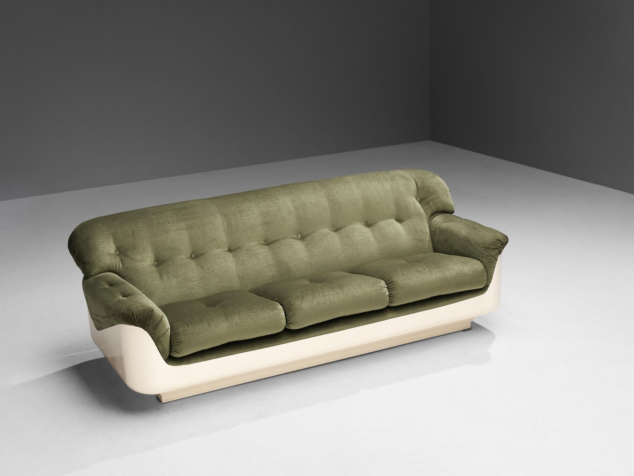 Jorge Zalszupin Sofa in Fiberglass and Velvet 3