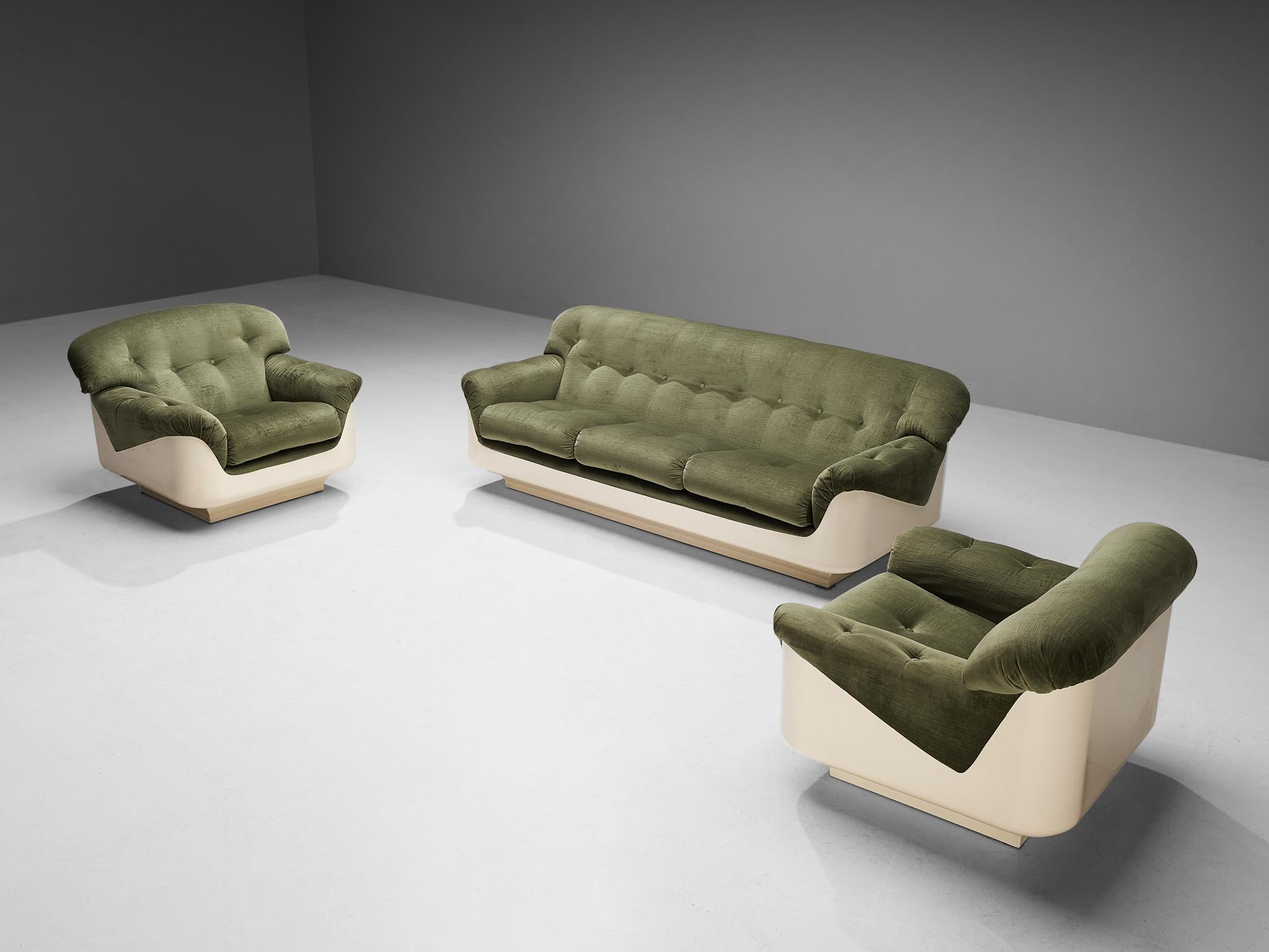 Jorge Zalszupin Sofa in Fiberglass and Velvet 4