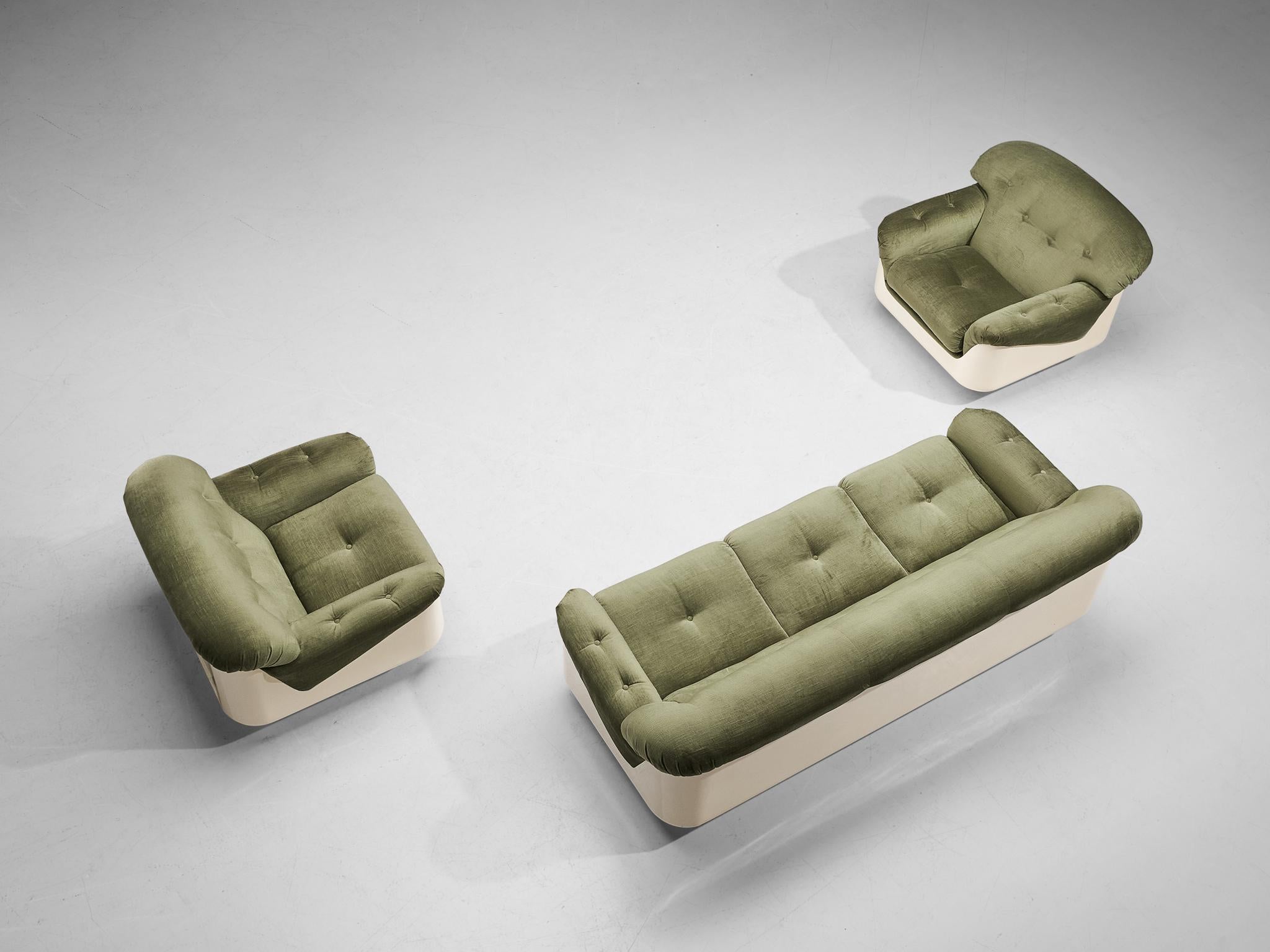 Jorge Zalszupin Sofa in Fiberglass and Velvet 5