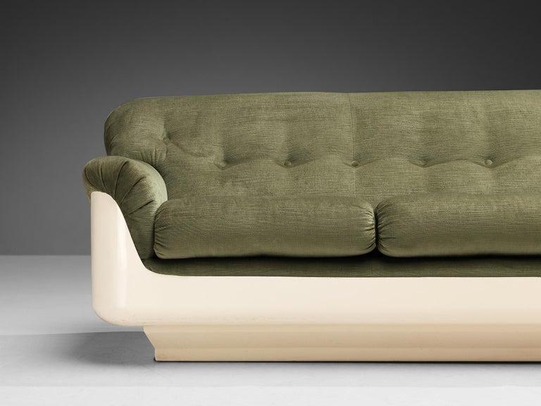 Mid-Century Modern Jorge Zalszupin Sofa in Fiberglass and Velvet For Sale