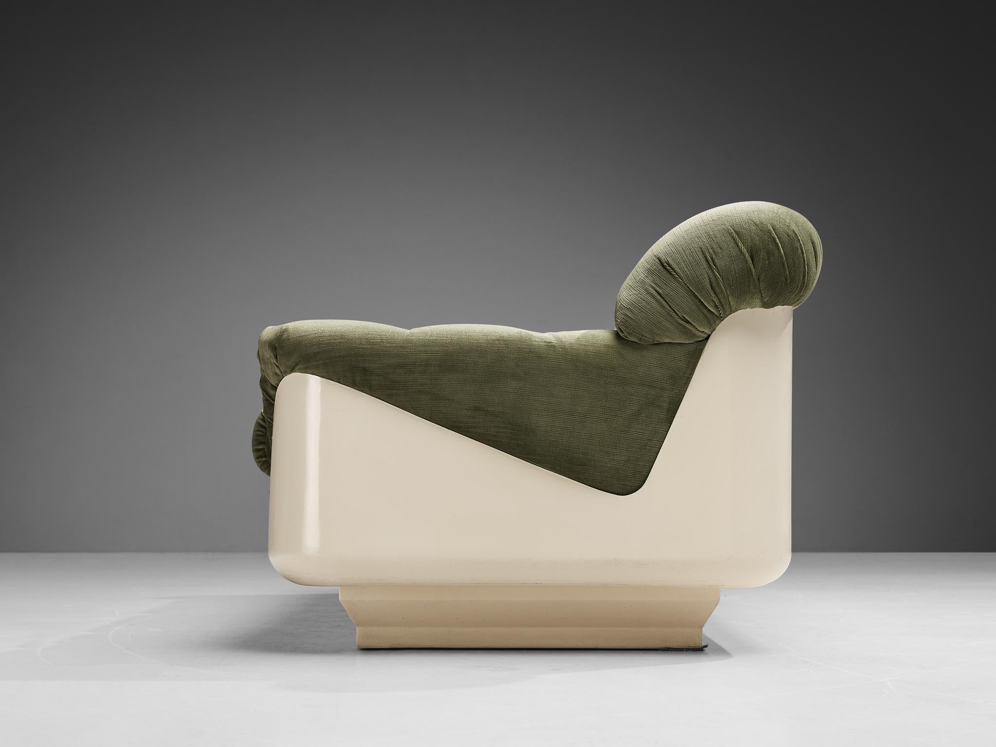 Mid-20th Century Jorge Zalszupin Sofa in Fiberglass and Velvet