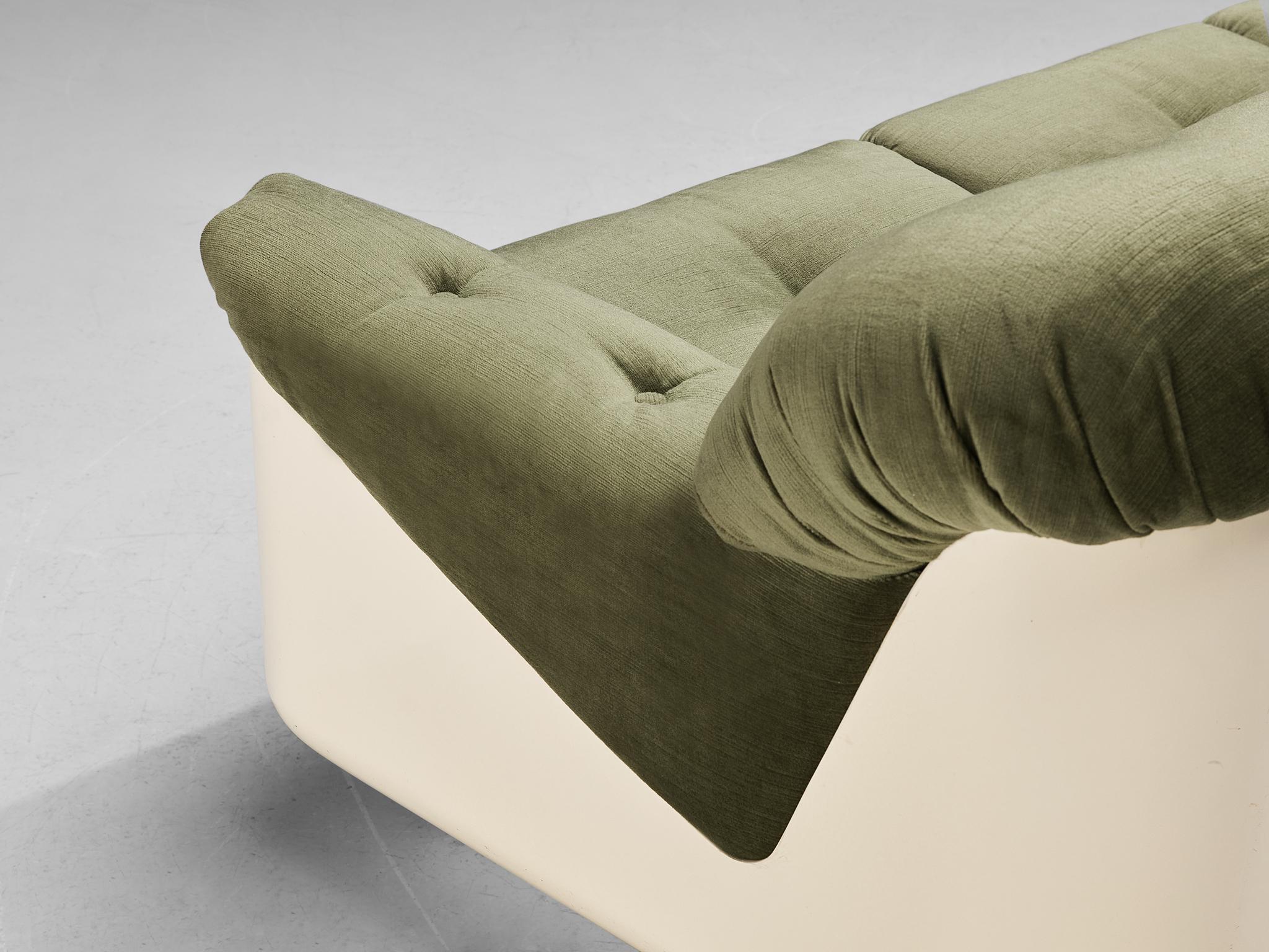 Jorge Zalszupin Sofa in Fiberglass and Velvet 2