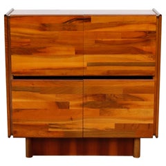 Jorge Zalszupin Style Glossy Wood Patchwork Dry Bar