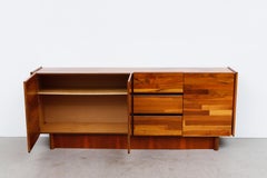 1970s Jorge Zalszupin Style Glossy Wood Patchwork Sideboard