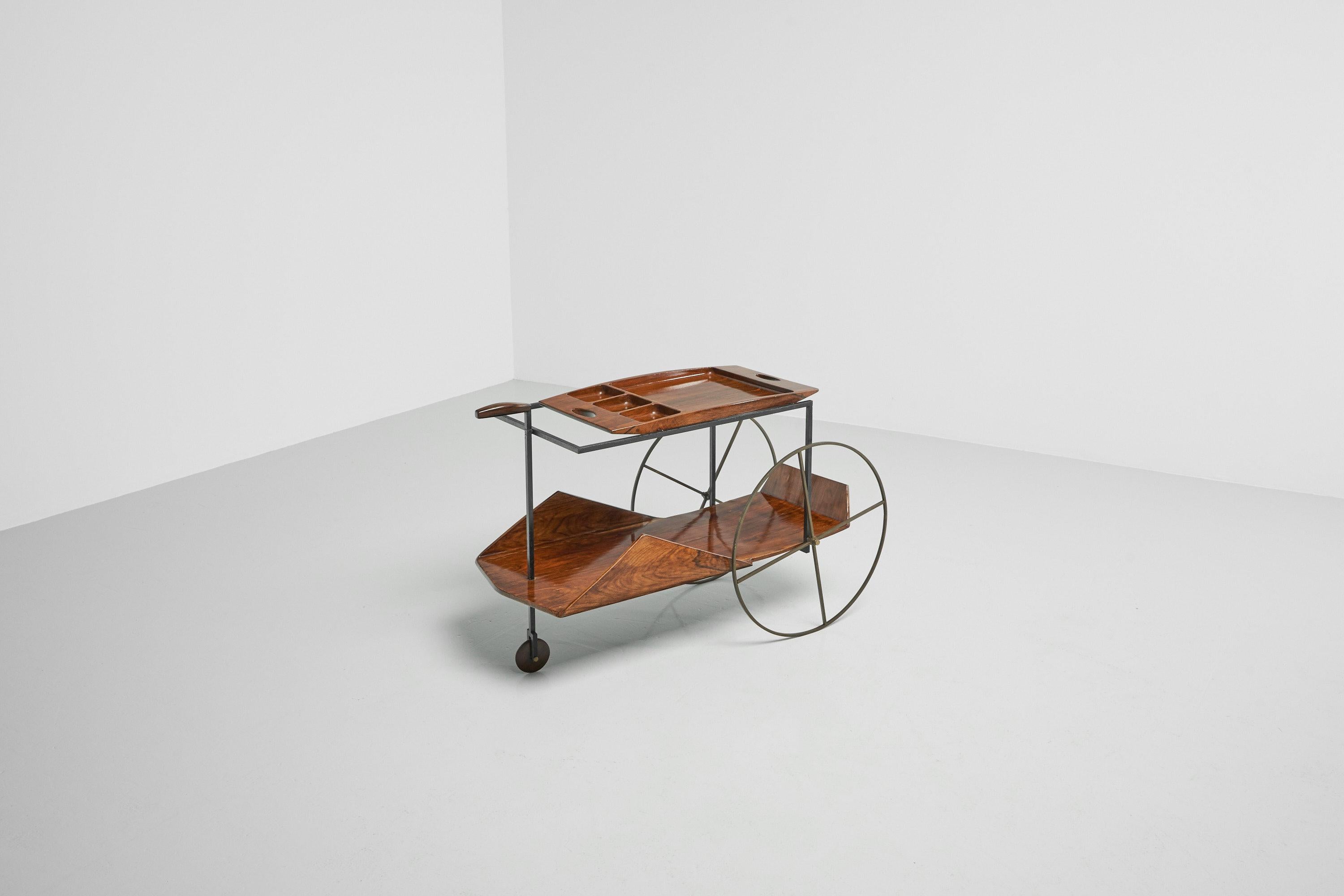 Mid-20th Century Jorge Zalszupin tea cart L'Atelier Brazil 1959 For Sale