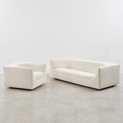 Jorge Zalzupin Cubo Three Seater Sofa and Armchair for L’Atelier Brazil, 1970