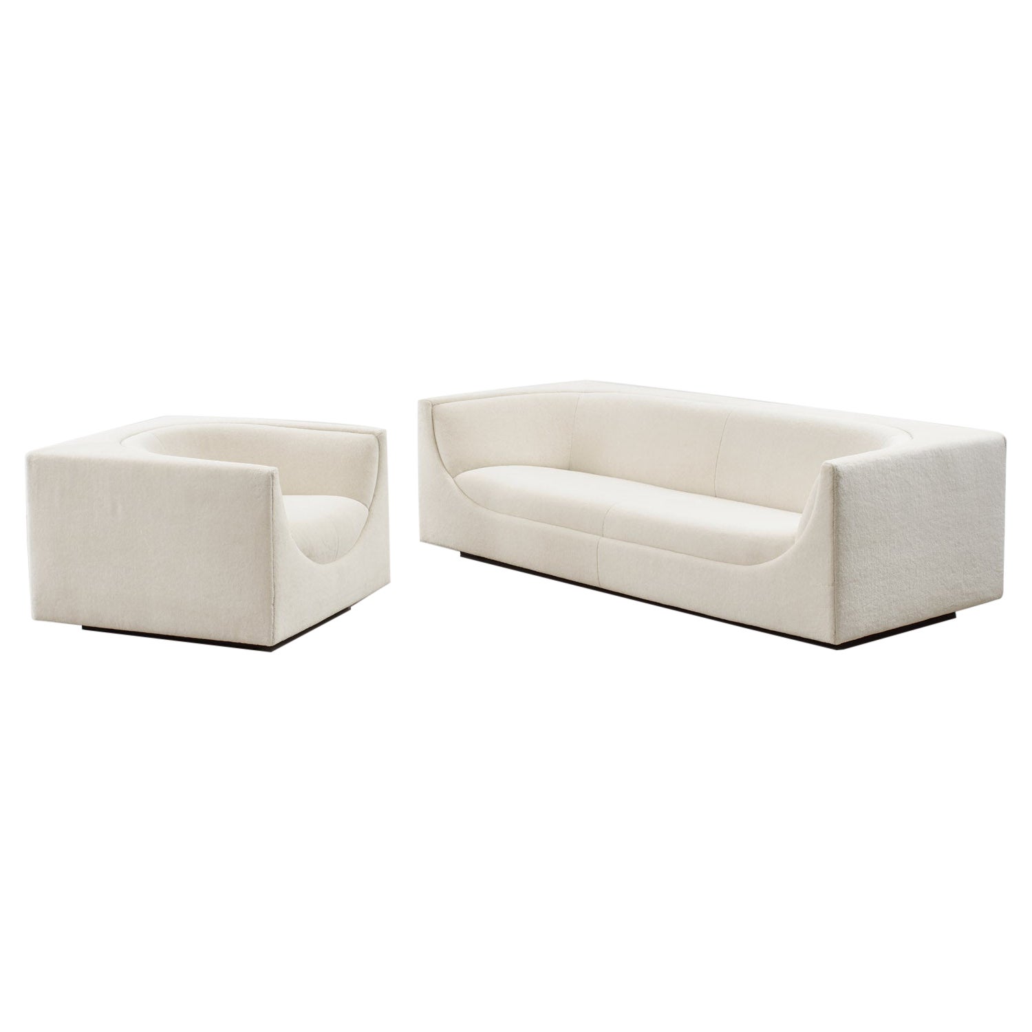 Jorge Zalzupin Cubo Dreisitziges Sofa und Sessel für L'Atelier Brasilien, 1970 im Angebot