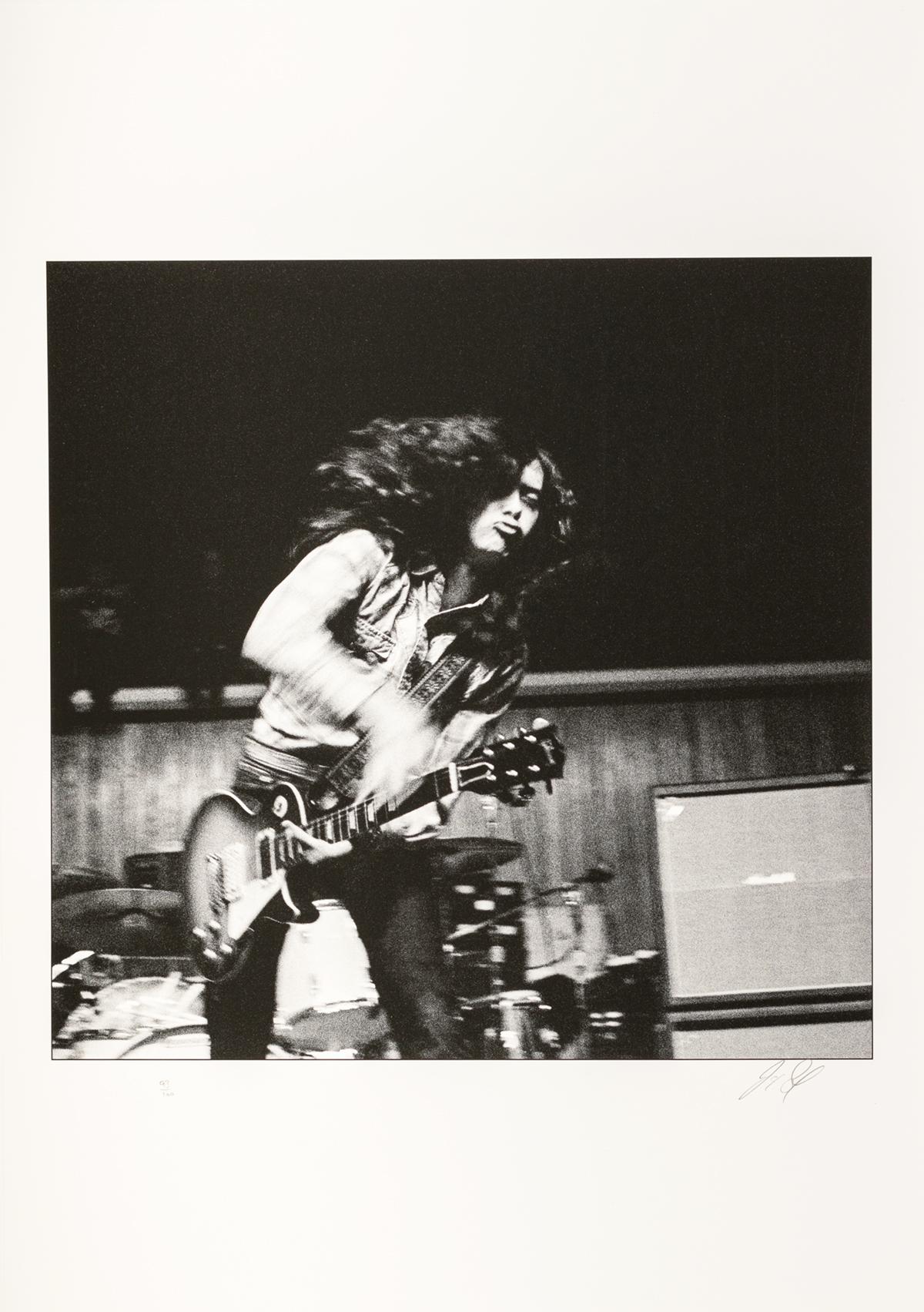 Jimmy Page of Led Zeppelin 1970 signed limited edition  - Photograph by Jorgen Angel