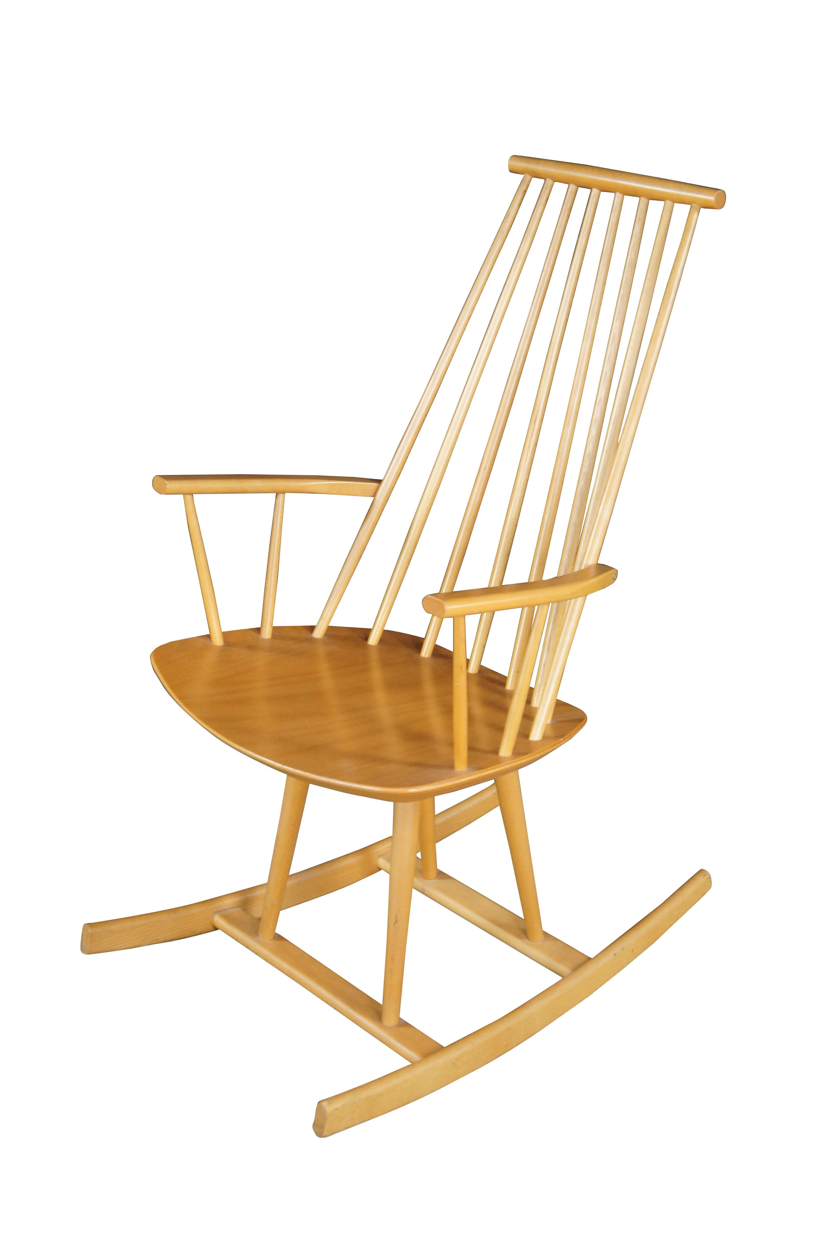 Jorgen Baekmark / FDB Mobler Danish Modern Beech Rocking Chair Modernist Rocker (Moderne der Mitte des Jahrhunderts) im Angebot