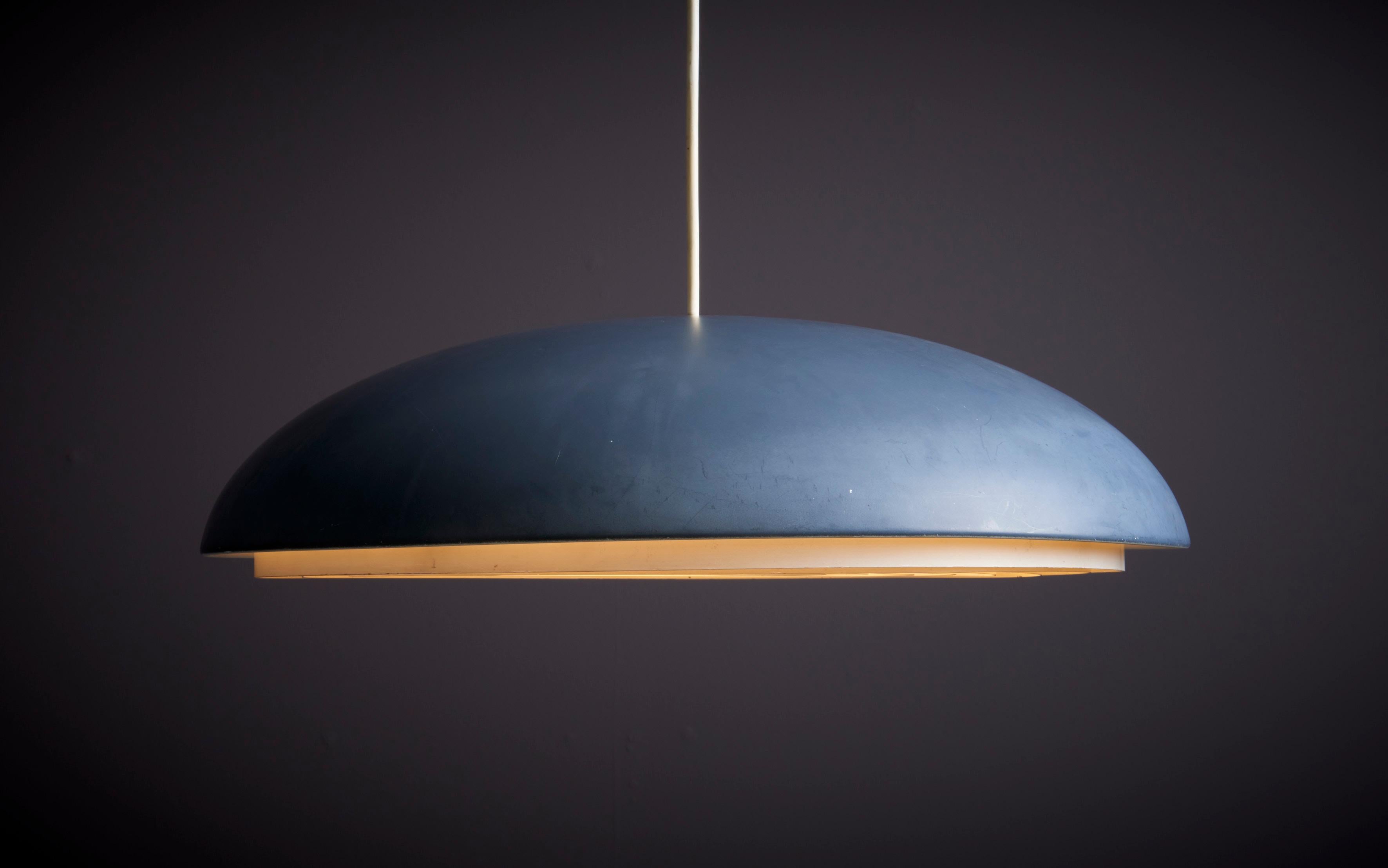 Mid-Century Modern Jorgen Bo and Vilhelm Wohlert 'California' Pendant Lamp in Rare Blue / Grey