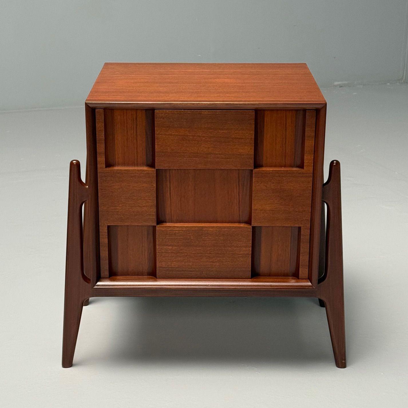Jorgen Clausen, Dänische Mid-Century-Modern-Skulpturen-Nachttische, Teakholz, 1960er Jahre im Angebot 3