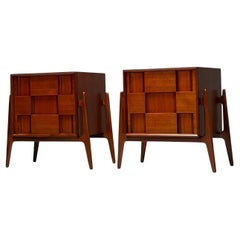 Jorgen Clausen, Danish Mid-Century Modern, Sculptural Nightstands, Teak, 1960s