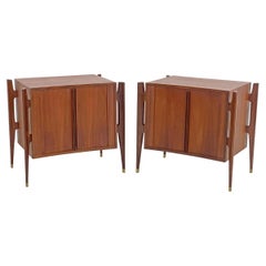 Vintage Jorgen Clausen for Brande Møbelfabrik Sculptural Nightstands, c. 1950s, Denmark