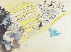 Jörgen Fogelqvist. Watercolor on paper. Poetic abstract composition. Mid-20th C.