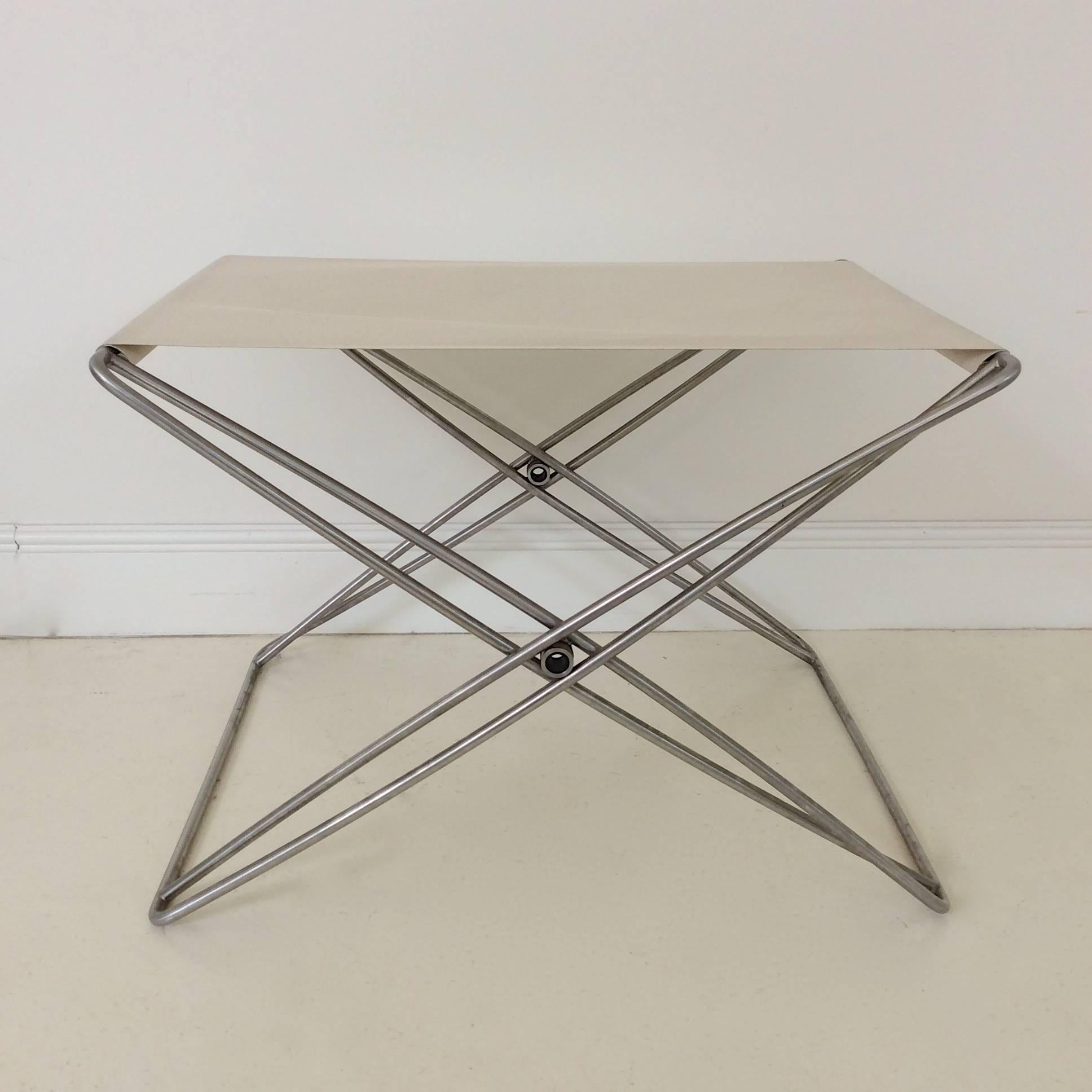 Steel Jorgen Gammelgaard Pair of Folding Stools, circa 1970, Denmark