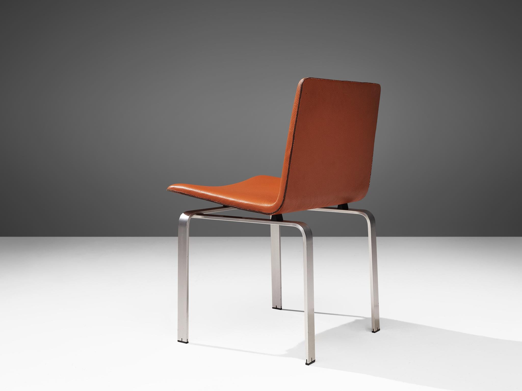 Jorgen Hoj Dining Chairs in Leather and Aluminum 1