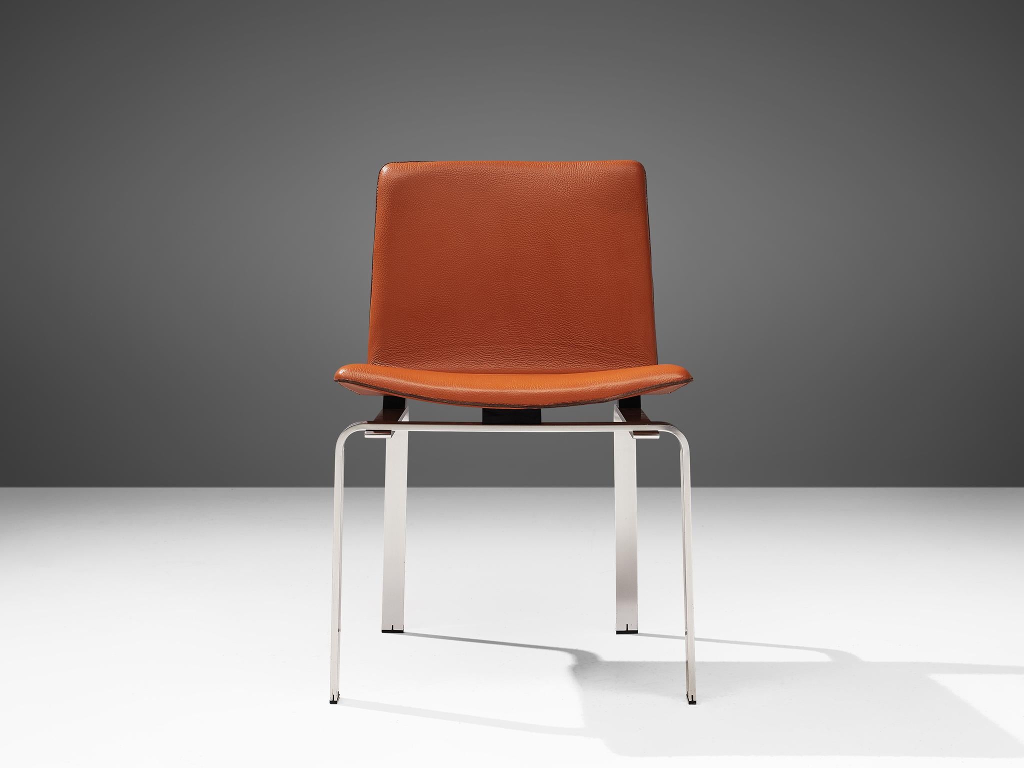 Jorgen Hoj Dining Chairs in Leather and Aluminum 2