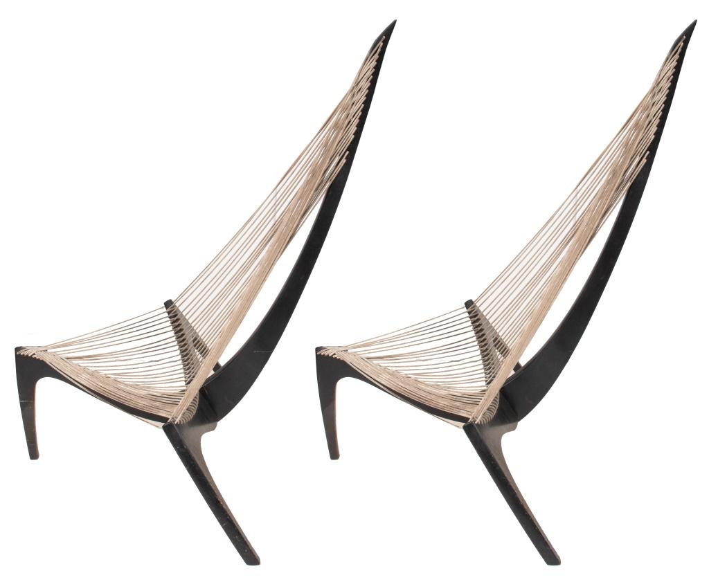 Jorgen Hovelskov Danish Modern Harp Chairs, Pair 5
