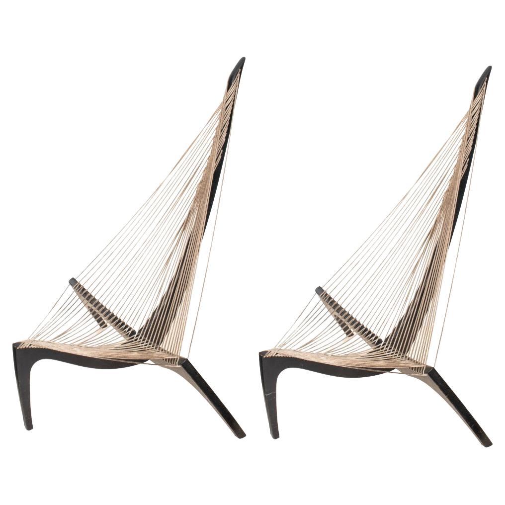 Jorgen Hovelskov Danish Modern Harp Chairs, Pair