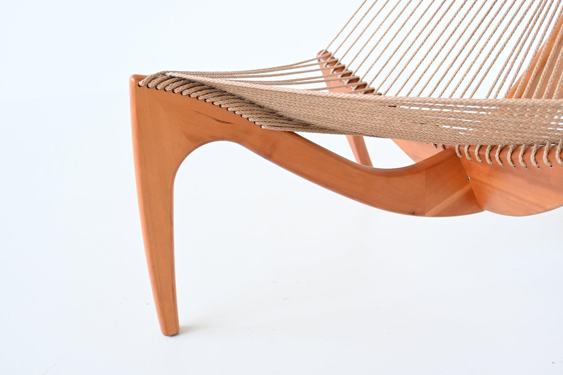 Cherry Jorgen Hovelskov Harp Chair Christensen & Larsen Denmark 1968