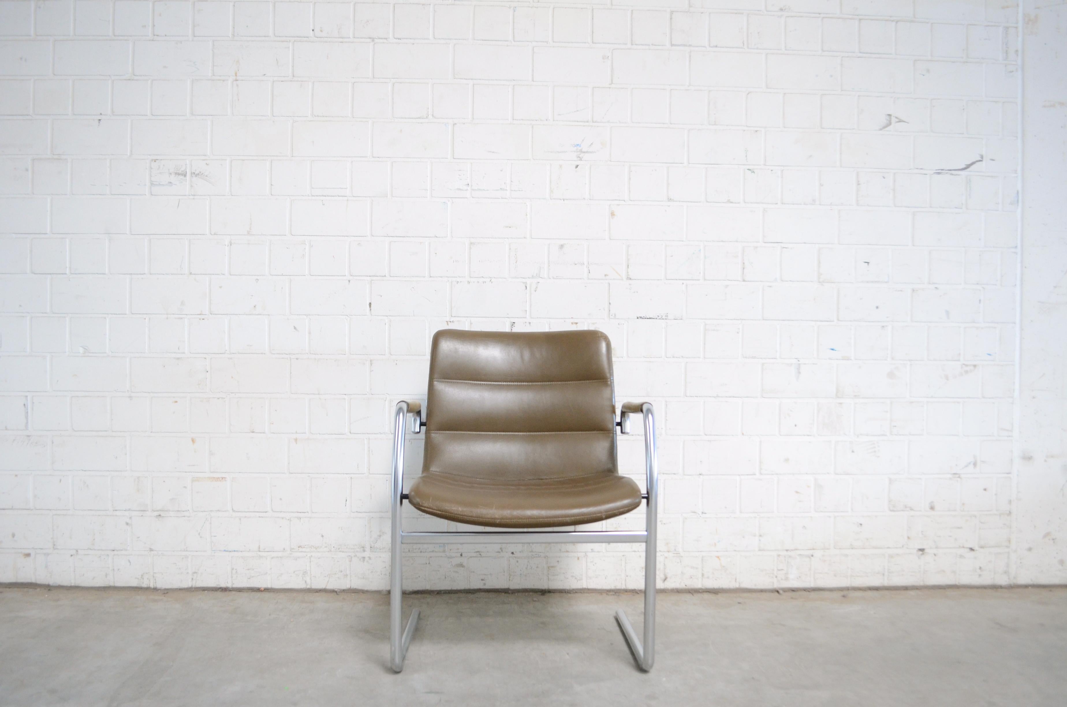 Jorgen Kastholm 4 Cantilever Leather Armchair Chair for Kusch+Co 11