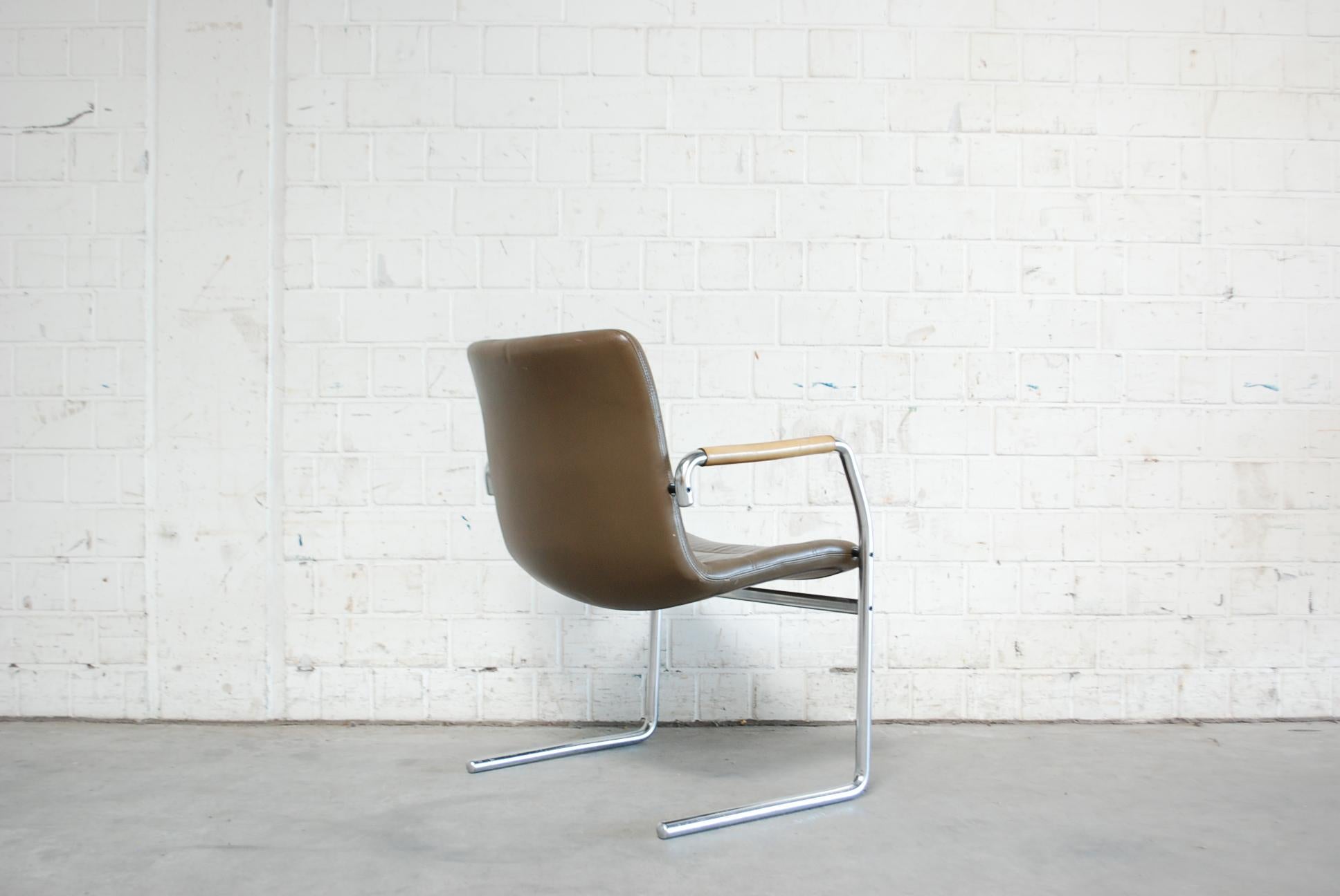 Jorgen Kastholm 6 Cantilever Leather Armchair Chair for Kusch + Co 5