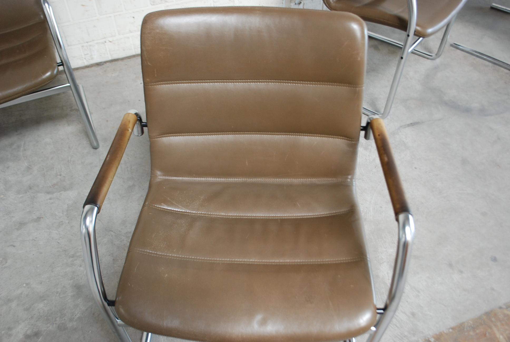 Jorgen Kastholm 6 Cantilever Leather Armchair Chair for Kusch + Co 9