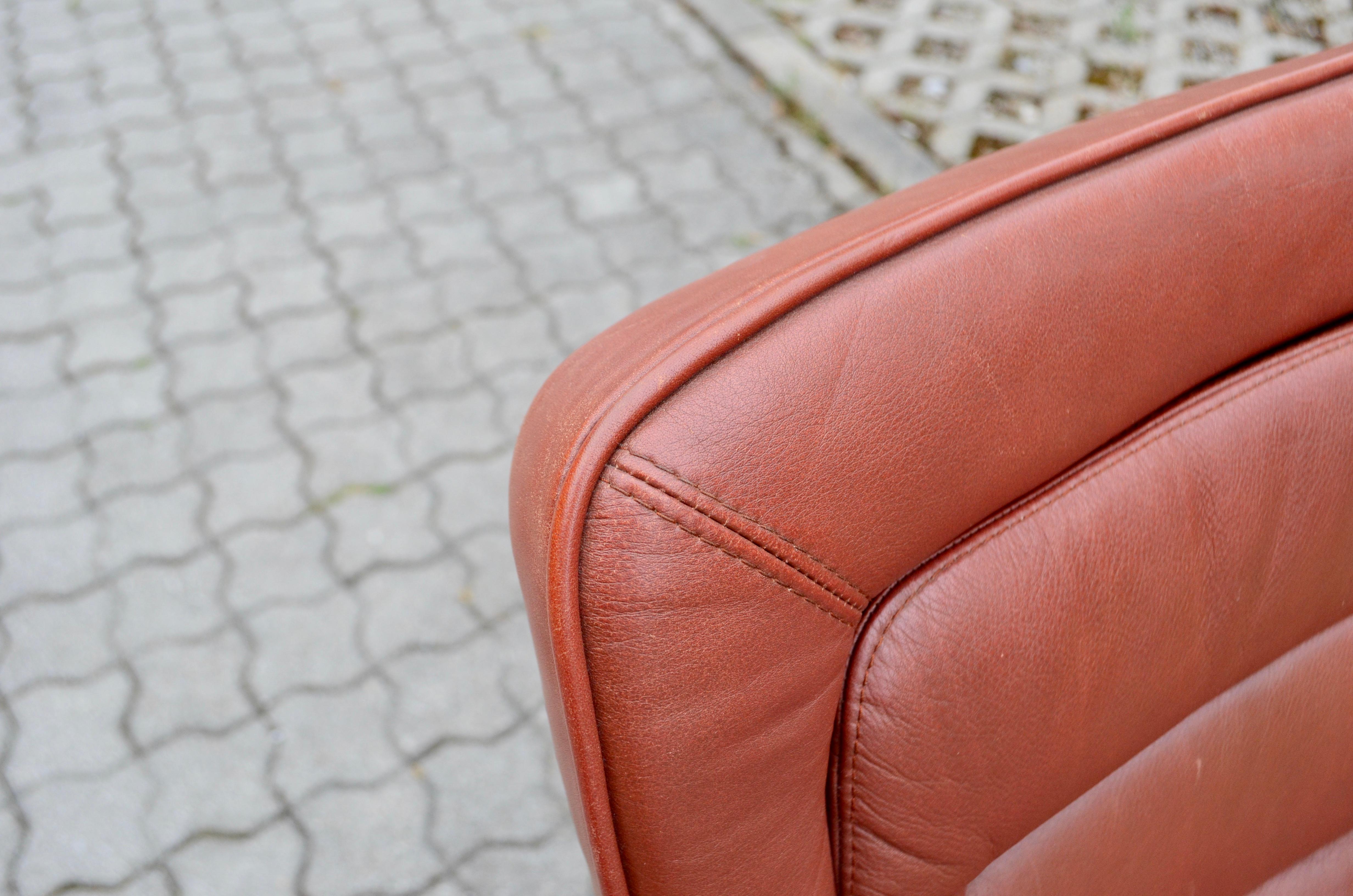 Jorgen Kastholm Red Leather Armchair Chair Modell 8400 for Kusch + Co Set of 2 For Sale 9