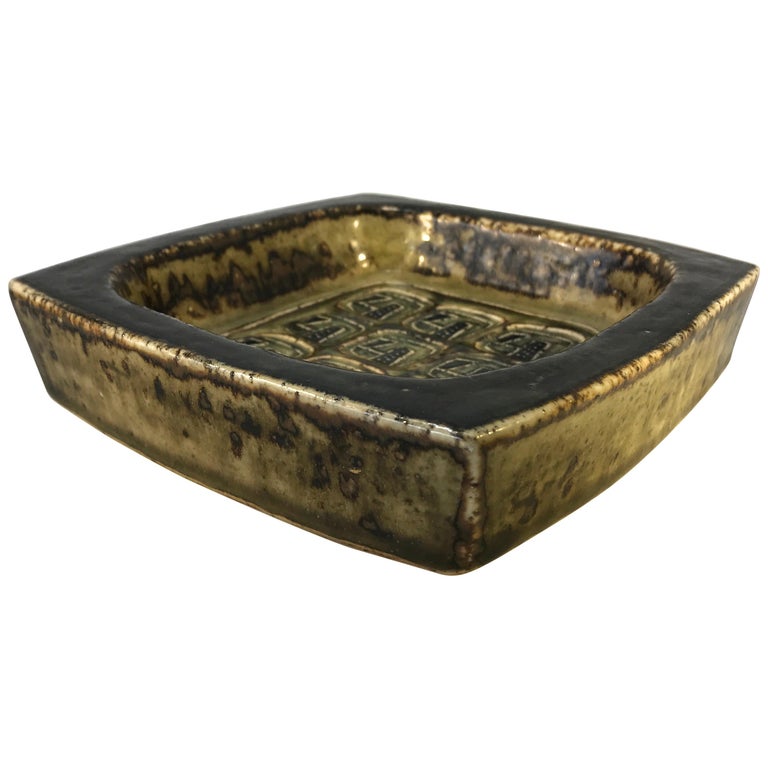 Plateau En Grès Royal Copenhagen Avec Cheval - Knud Kyhn N°21585 - Danemark Vintage