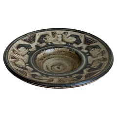 Cuenco de gres de Jorgen Mogensen para Royal Copenhagen. Plato de cerámica danesa de mediados de siglo
