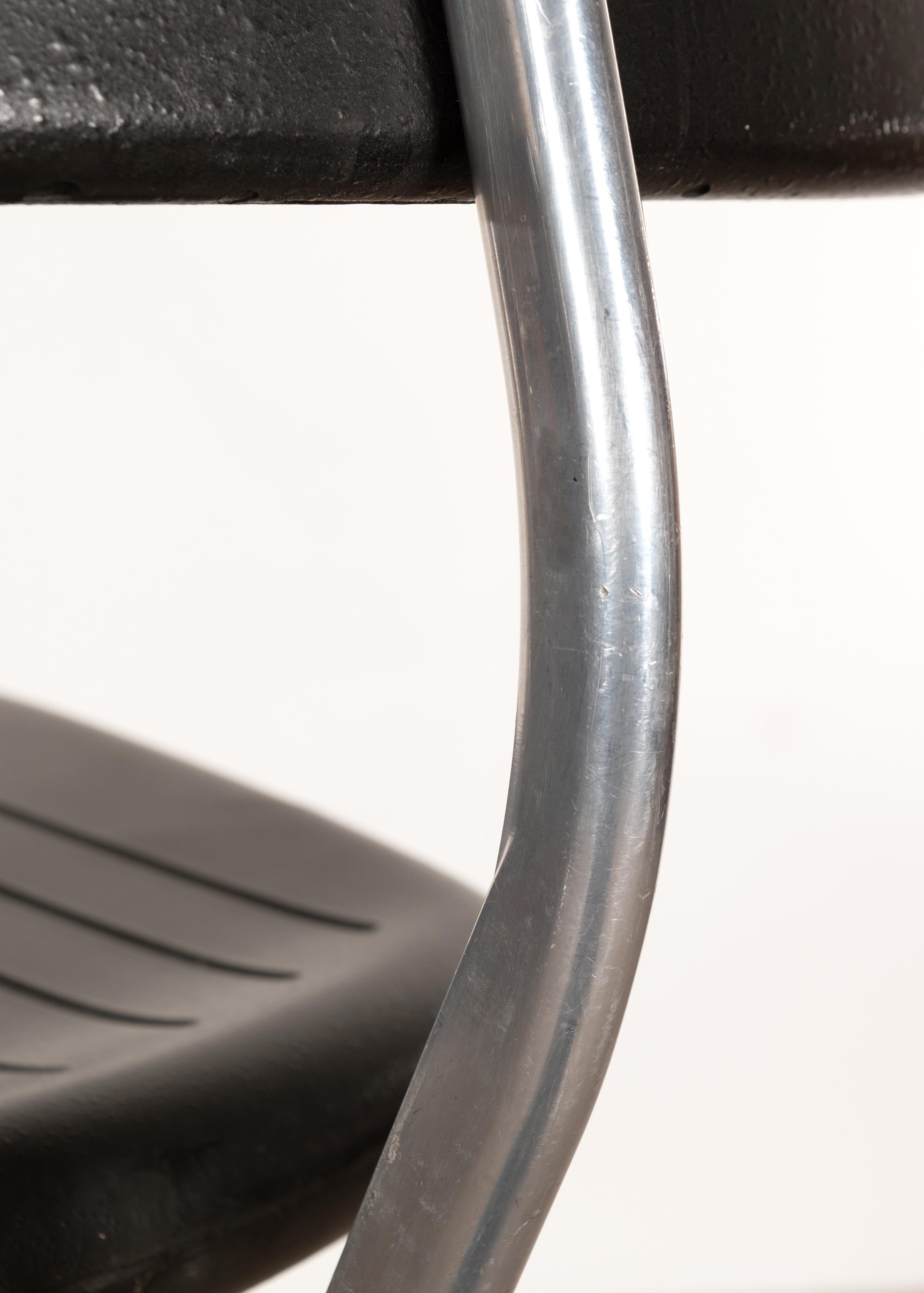 Mid-20th Century Jorgen Rasmussen aluminum Drafting Stool for Kevi, Denmark