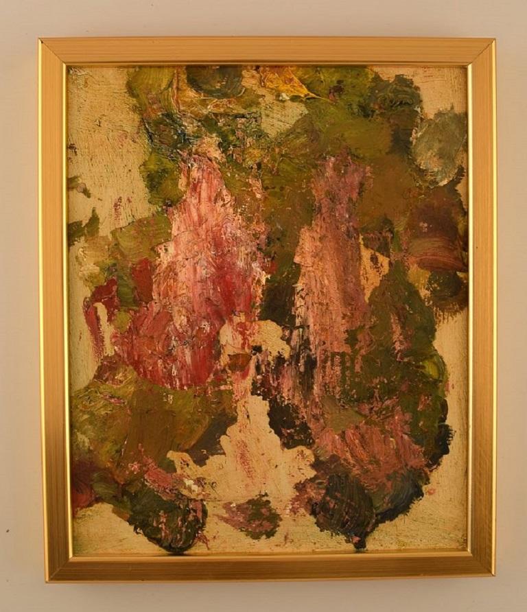 Jörgen Svensson (b. 1966), Swedish artist. Oil on canvas.
Abstract composition. 20th C.
The canvas measures: 26 x 21 cm.
The frame measures: 1.5 cm.
In excellent condition.
Signed.