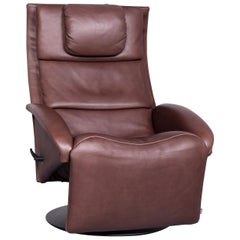 JORI Designer Leather Armchair One-Seat Brown Recliner
