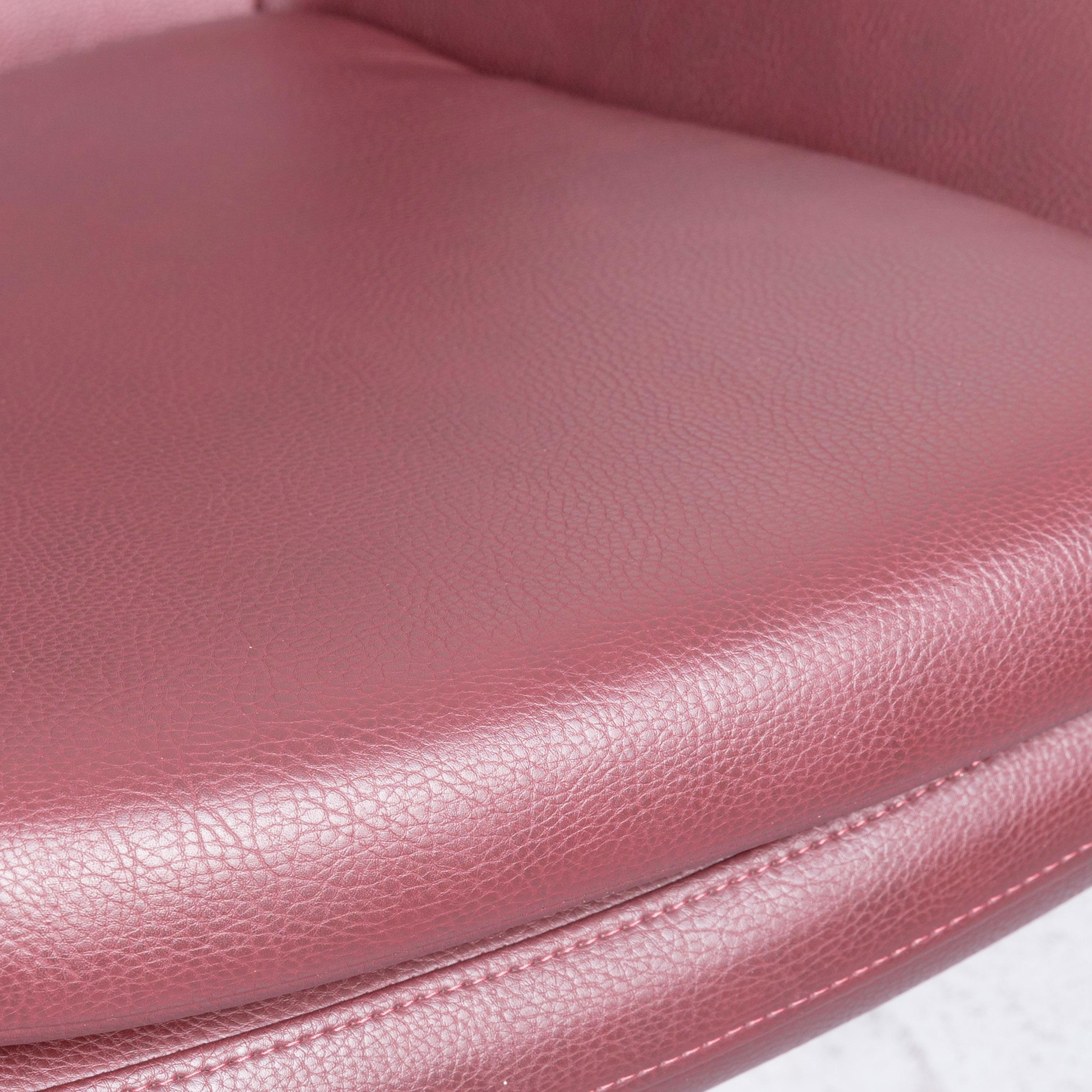 Contemporary JORI Designer Leatherette Armchair Set One-Seat Bordeaux Revolving Chair For Sale