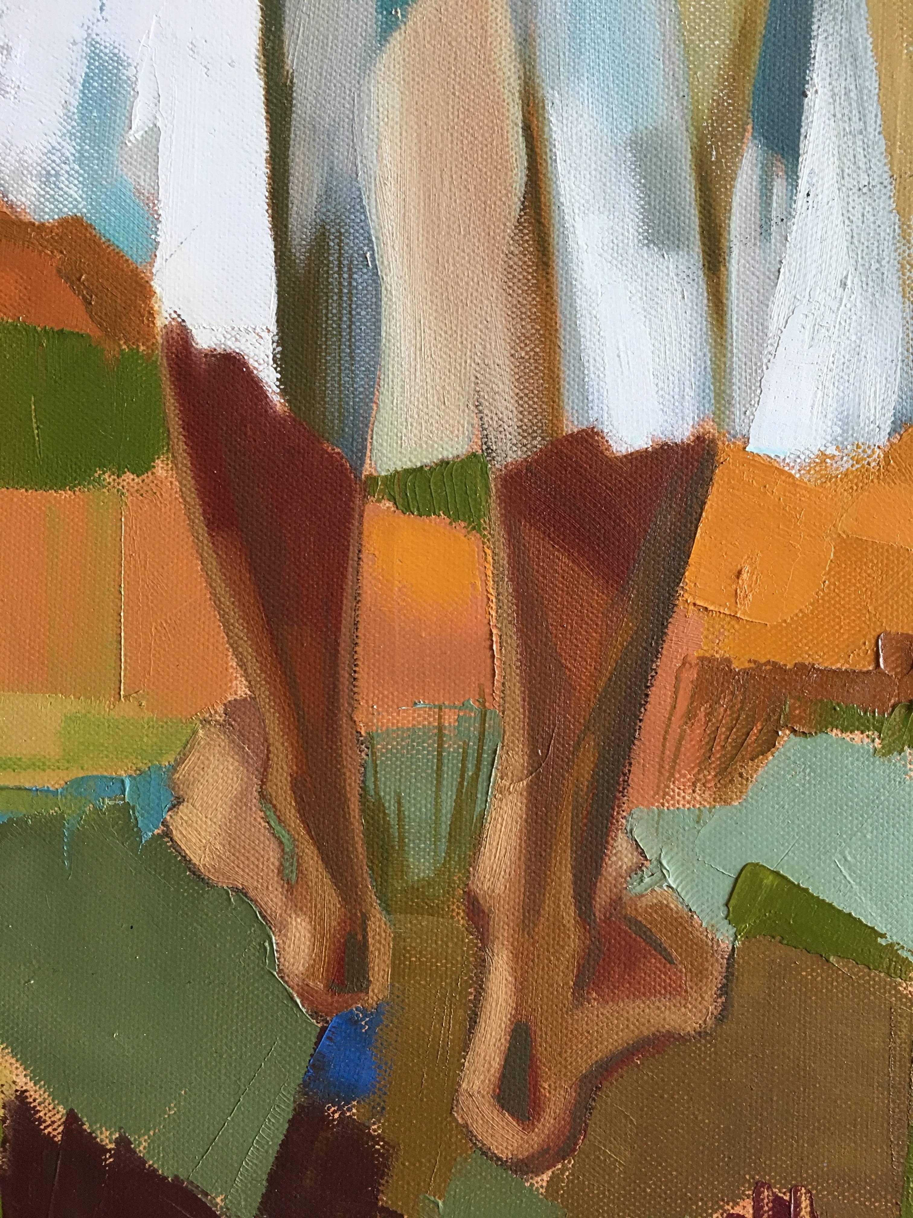 Harvest in the field After Summer, Oil on canvas, Colorful Expressionist Style 8