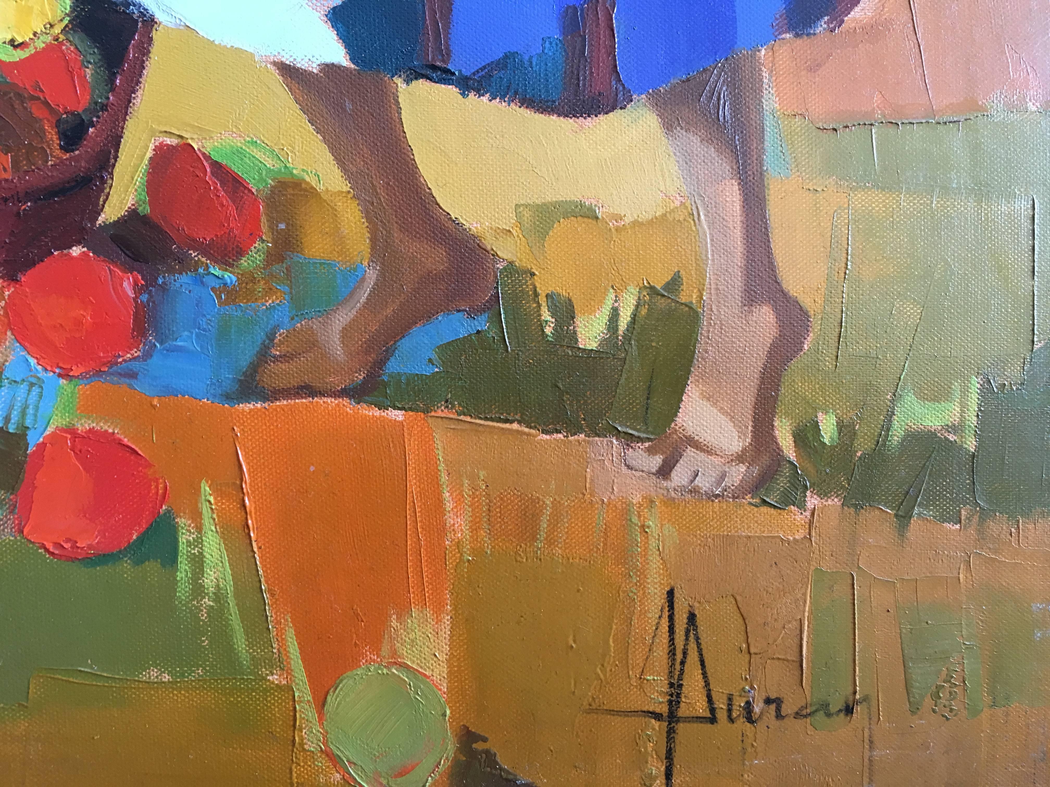 Harvest in the field After Summer, Oil on canvas, Colorful Expressionist Style 12