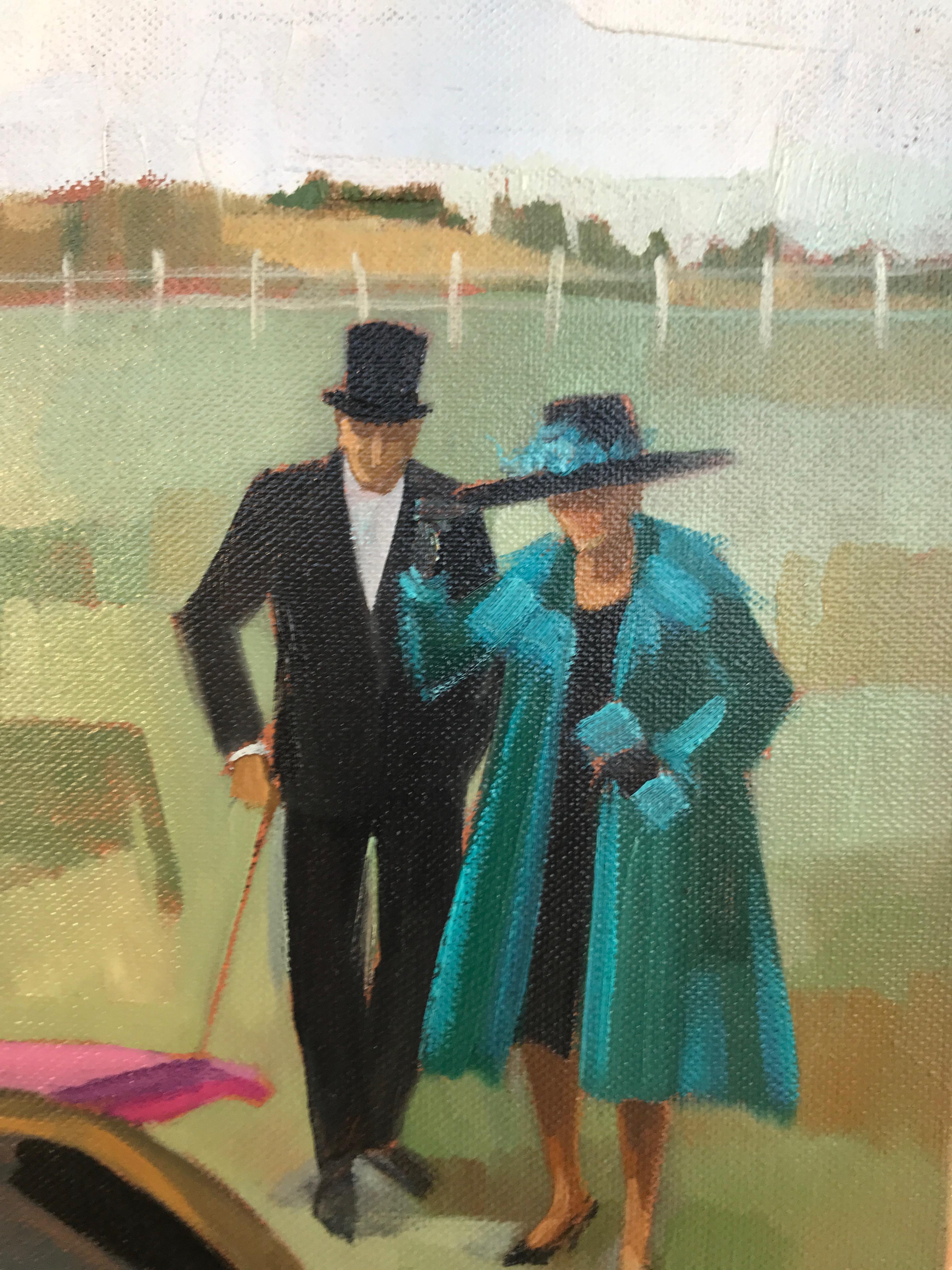 Before The Horse Race. Jori Duran expressionist high society sport scene 1