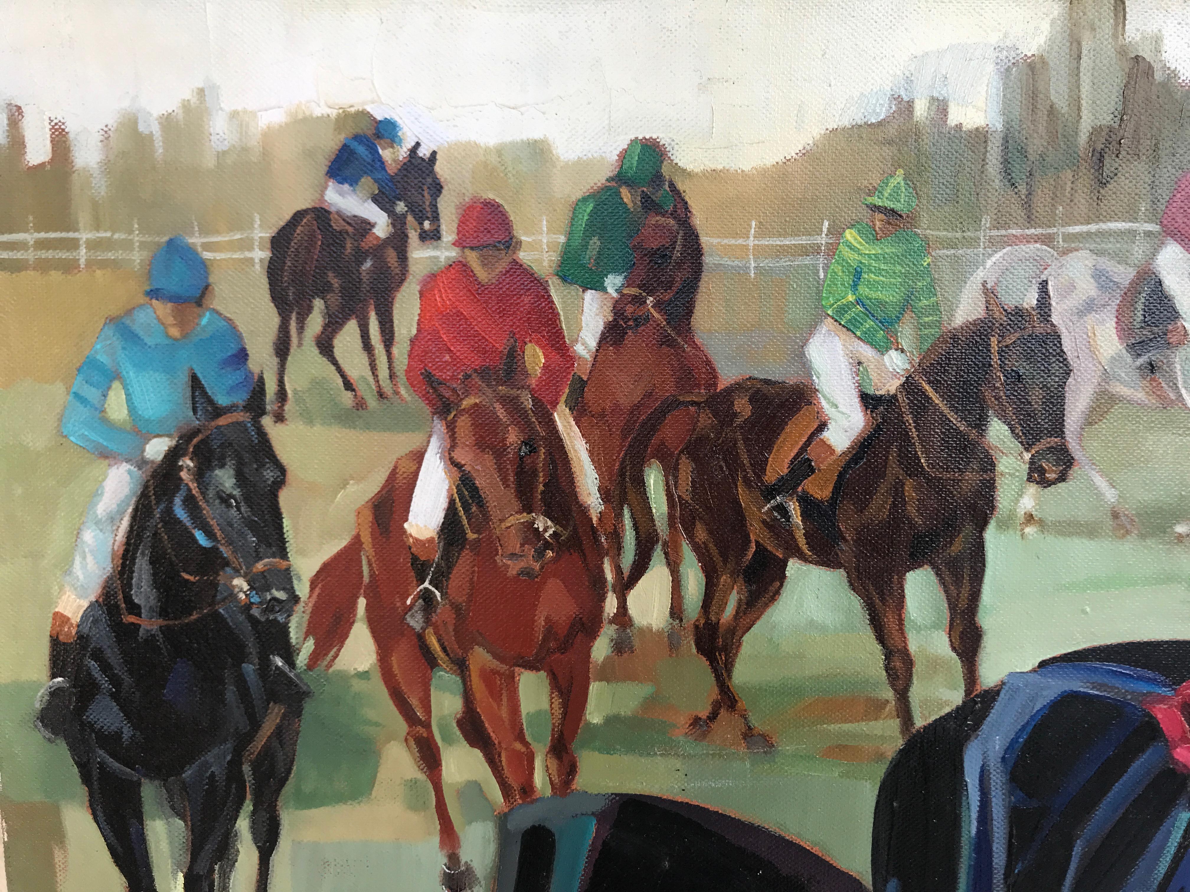 Before The Horse Race. Jori Duran expressionist high society sport scene 2