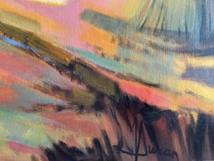 Paysage expressionniste français à l'huile - Forêt enchantée