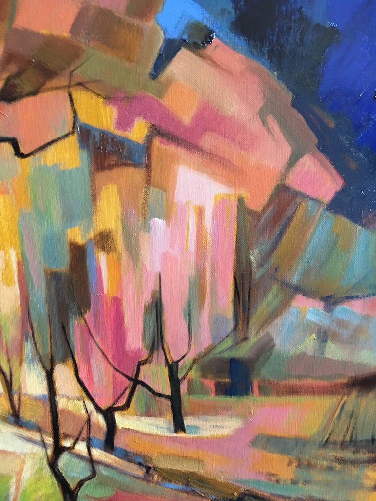 Jori Duran - Enchanted forest, oil French expressionist landscape at ...
