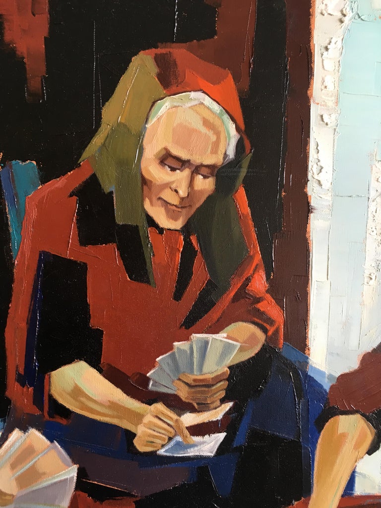 The game of cards Oil on canvas Expressionist Style French artist Jori Duran 4