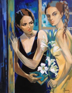 What do girls dream about? Jori Duran Blue yellow Expressionist Female scene