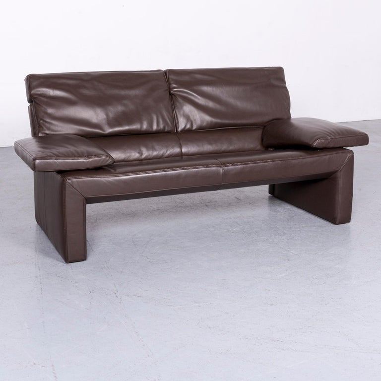 Jori Espalda Designer Leather Sofa Brown Genuine Two Seat Couch