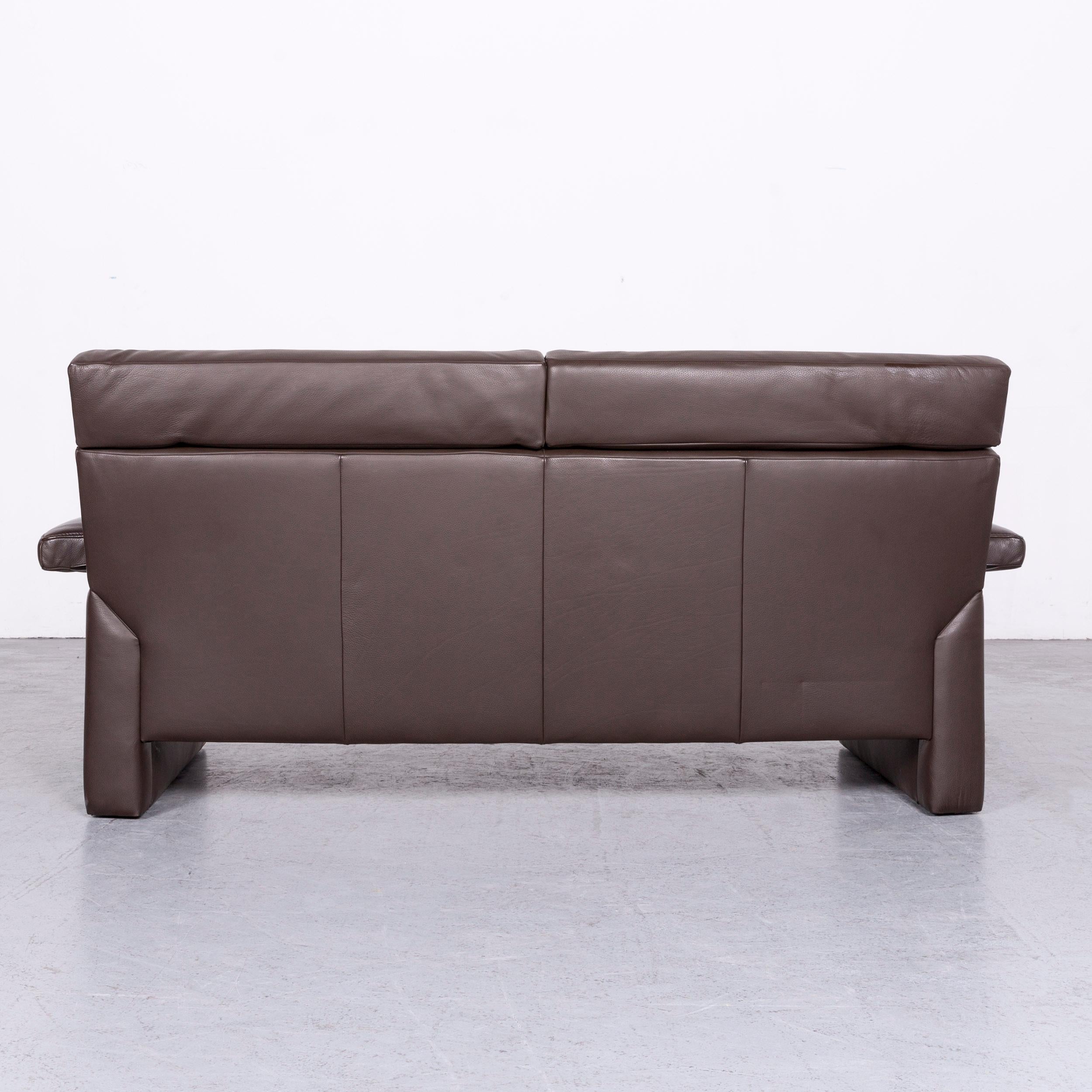 Jori Espalda Designer Leather Sofa Brown Two-Seat Couch For Sale 7
