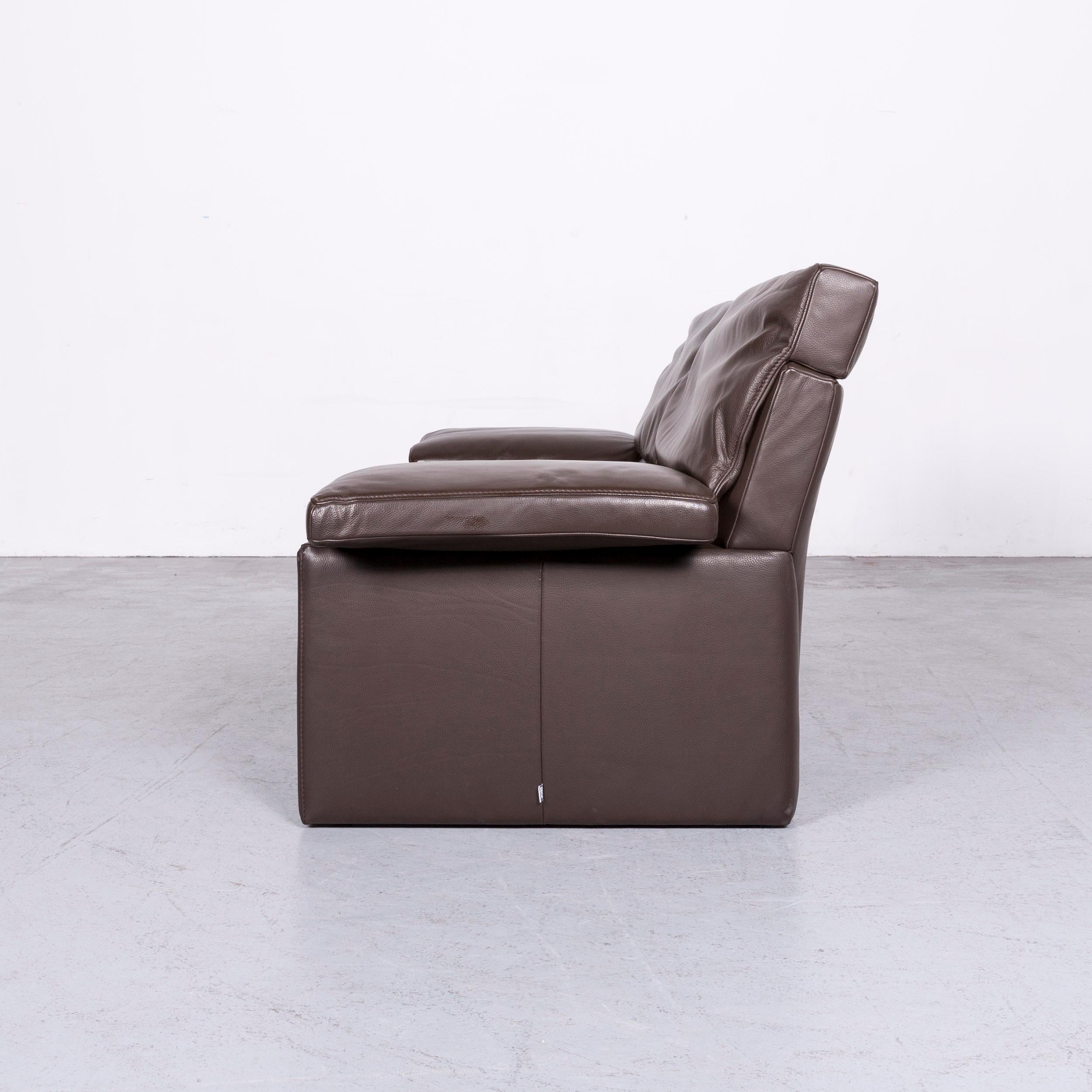 Jori Espalda Designer Leather Sofa Brown Two-Seat Couch For Sale 8