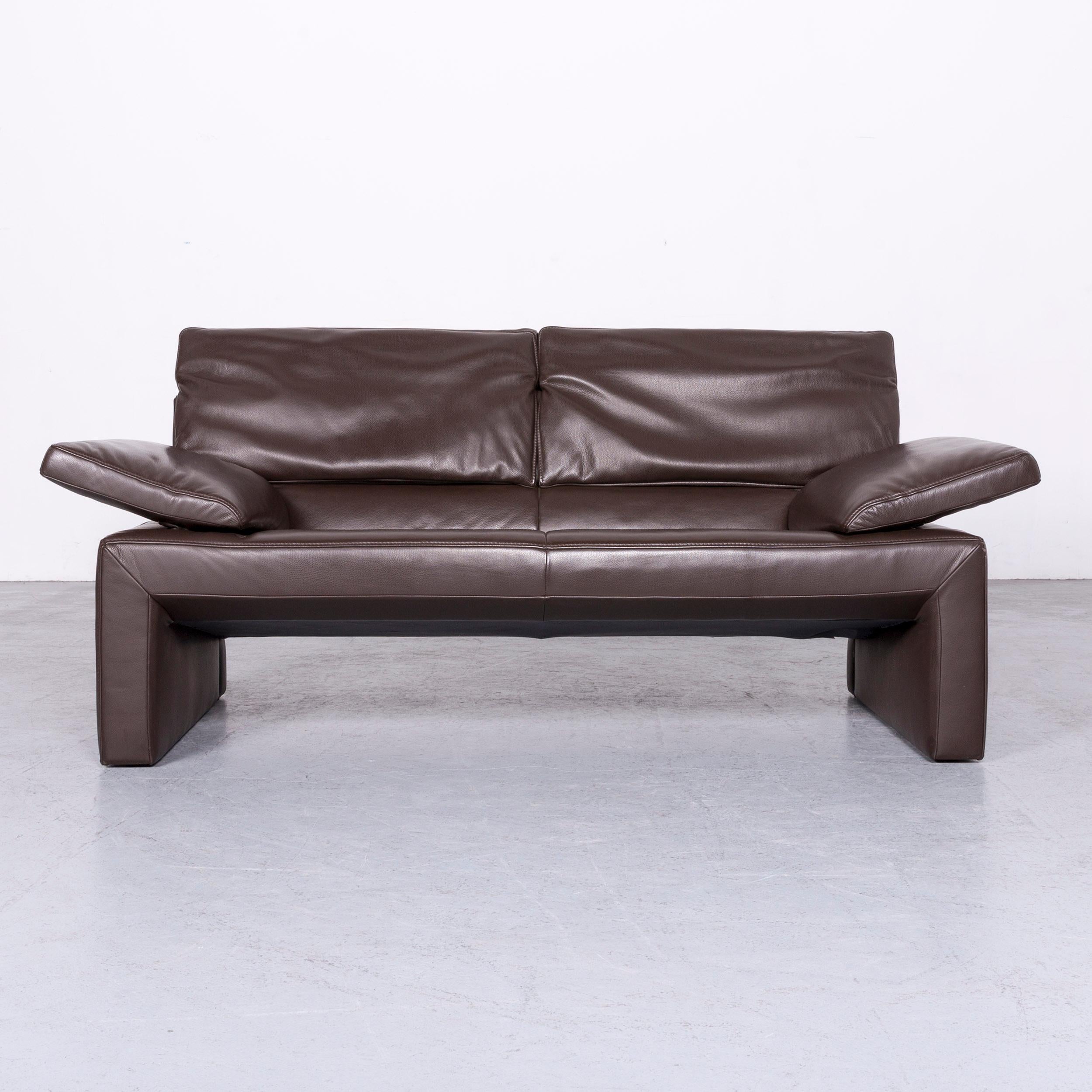 Jori Espalda Designer Leather Sofa Brown Two-Seat Couch In Good Condition For Sale In Cologne, DE