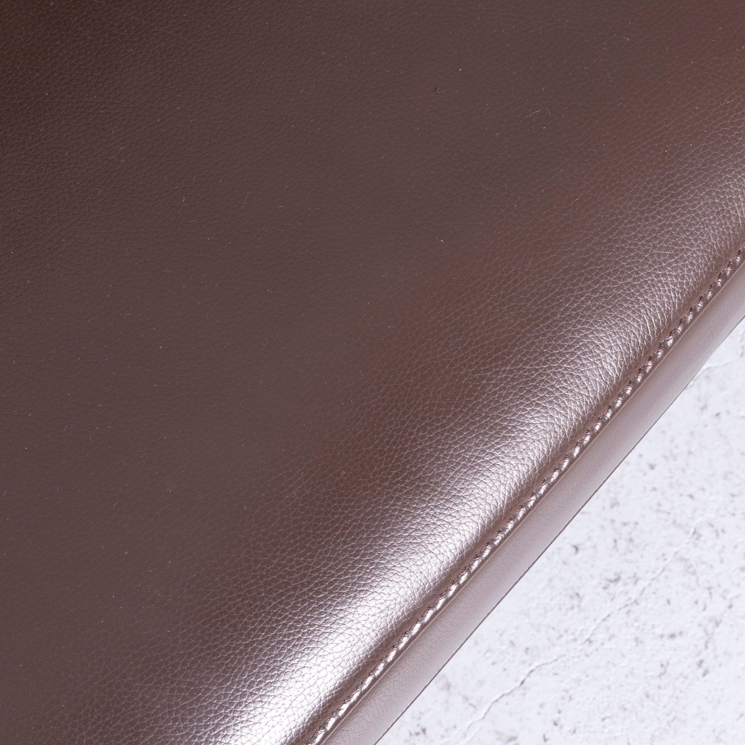 Jori Espalda Designer Leather Sofa Brown Two-Seat Couch For Sale 4