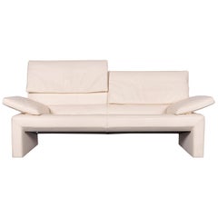 Jori Espalda Leather Sofa Off-White Three-Seat Couch